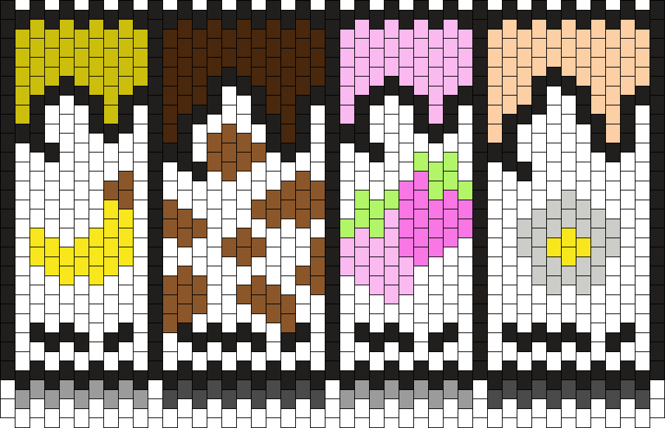 Chocolate Banana Vanilla Strawberry Milk Carton Kandi Pattern