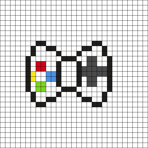 Gaming Bow Perler Bead Pattern | Bead Sprites | Misc Fuse Bead Patterns