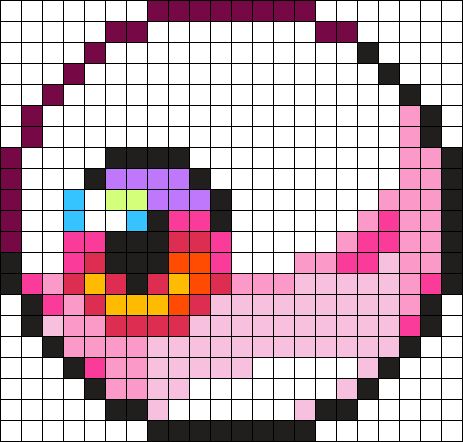 Bright Eyeball Large Perler/beadsprite (pattern For Squarestitch Seedbead Pendant)