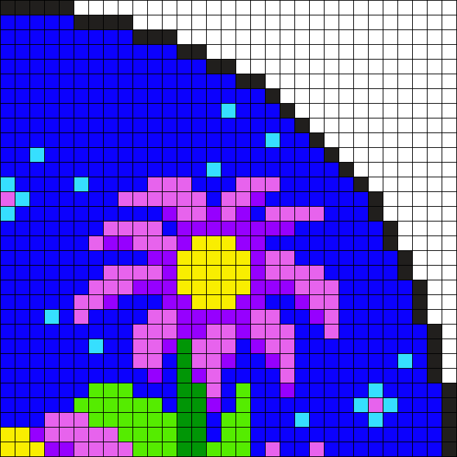 2/4 Night Flower Garden Pendant/Ornament Upper Right Corner Beadsprite ...