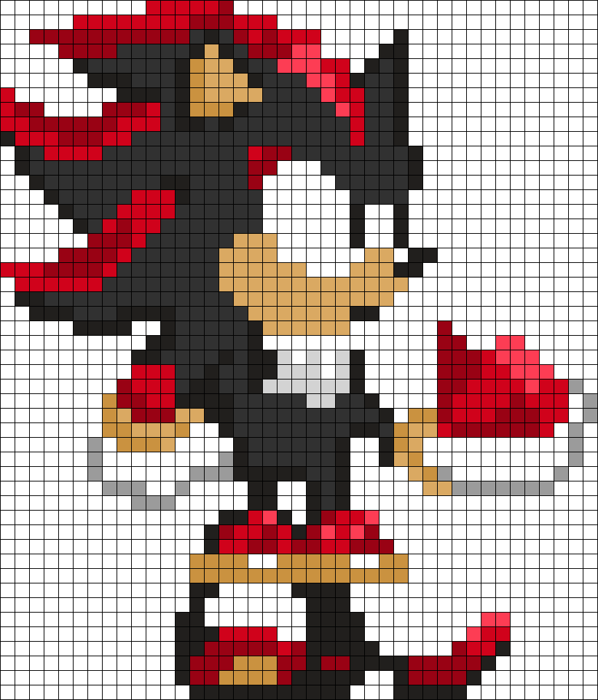 Shadow The Hedgehog Is So Anime Perler Bead Pattern | Bead Sprites ...