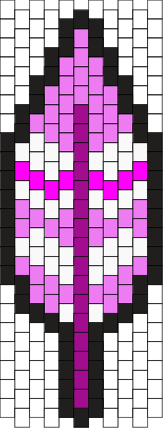 Pink Feather Charm Pony Bead Patterns | Misc Kandi Patterns for Kandi Cuffs