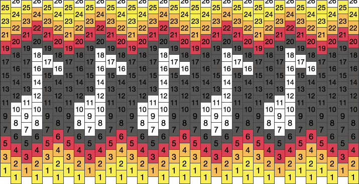 Firey Music Notes Pony Bead Patterns | Misc Kandi Patterns for Kandi Cuffs