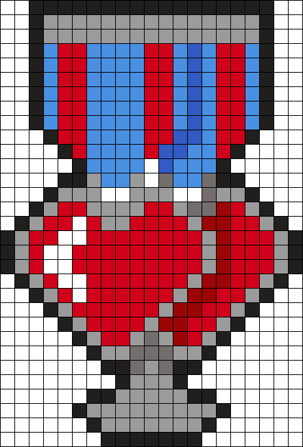 Cuphead Double Heart Perler Charm