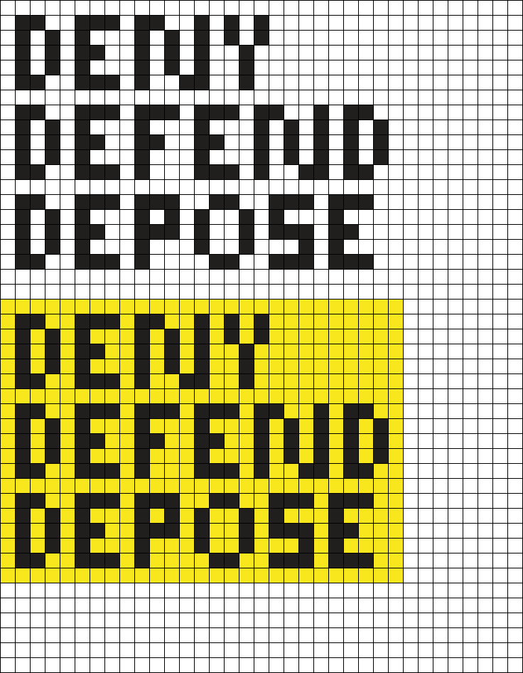 Beads Patterns And Designs 2026.White And Yellow Deny Defend Depose Perler V1 Perler Bead Pattern ...