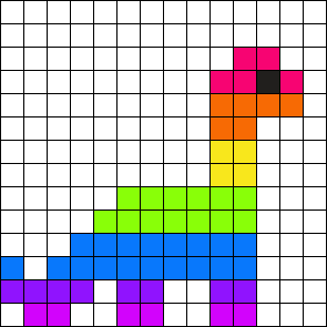 Rainbow Brontosaurus Perler Bead Pattern | Bead Sprites | Misc Fuse ...