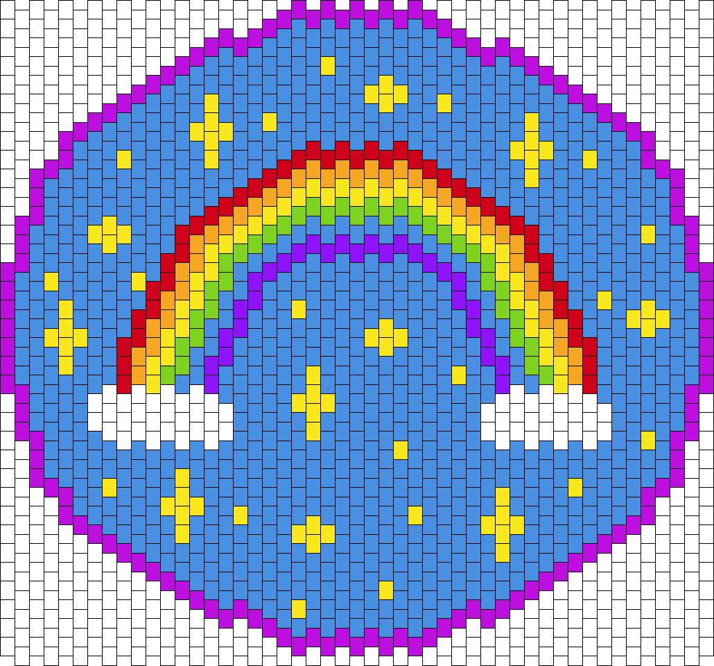 Round Rainbow Bag Front/Back Kandi Pattern