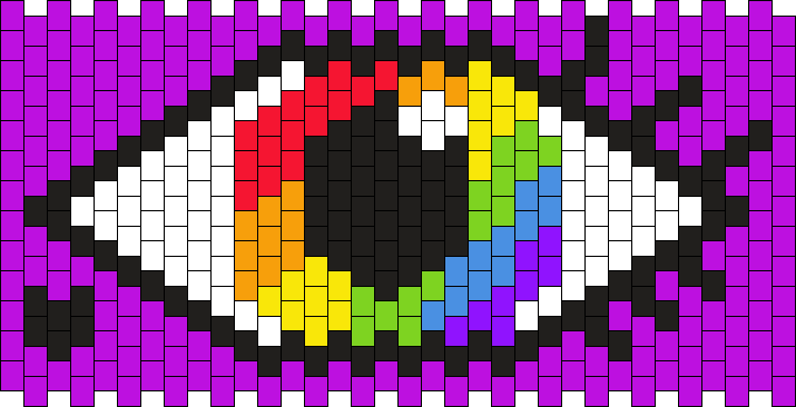 34 X 13 Rainbow Eye Purple LGBT Cuff Kandi Pattern