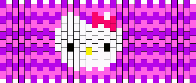 Hello Kitty Infinite Pattern Hello Kitty Pony Bead Patterns | Misc Kandi Patterns for Kandi Cuffs