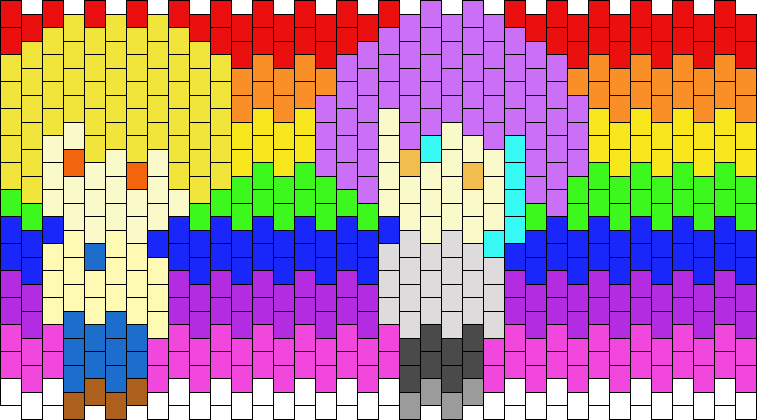 Rui/Tsukasa Thick Rainbow Kandi Panel (For @RuikasaJumpscare) Pony Bead ...