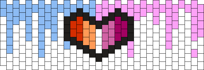 Trans Rainbow Drippy With Lesbian Flag Heart Pony Bead Patterns | Misc ...