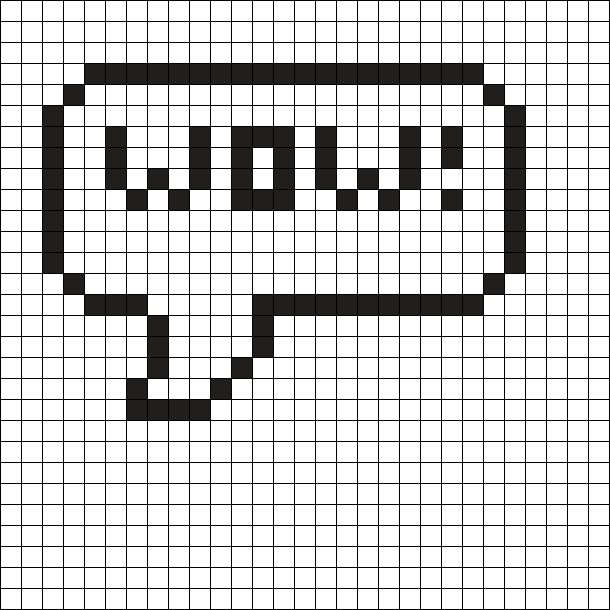 WOW! Word Bubble Perler Bead Pattern | Bead Sprites | Simple Fuse Bead ...