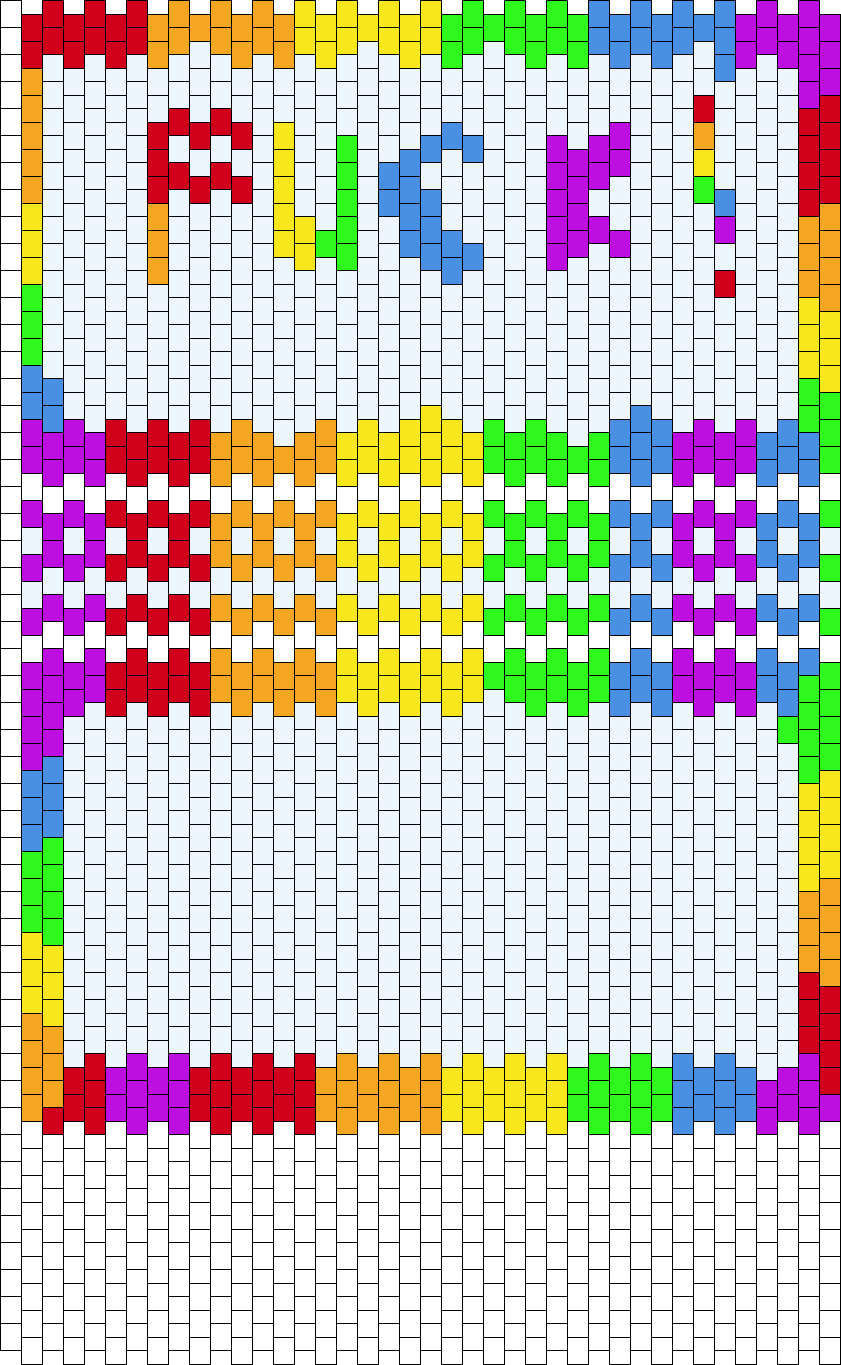 Rainbow/clear Bottom, Front/back Pony Bead Patterns | Simple Kandi ...