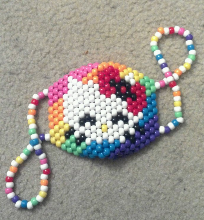Download Hello Kitty Rainbow Kandi Mask By Comicalchaos Kandi Photos On Kandi Patterns PSD Mockup Templates