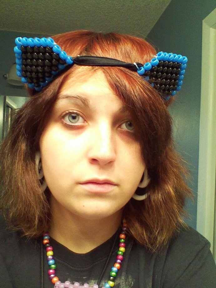 Blue & Black Cat Ears by Carlina_Sunshine Kandi Photos on Kandi Patterns