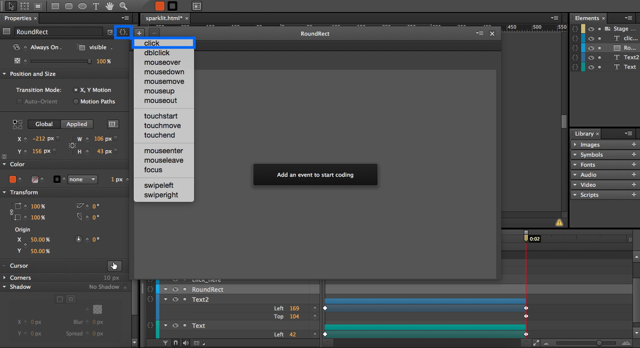 Using click macros with Adobe Edge