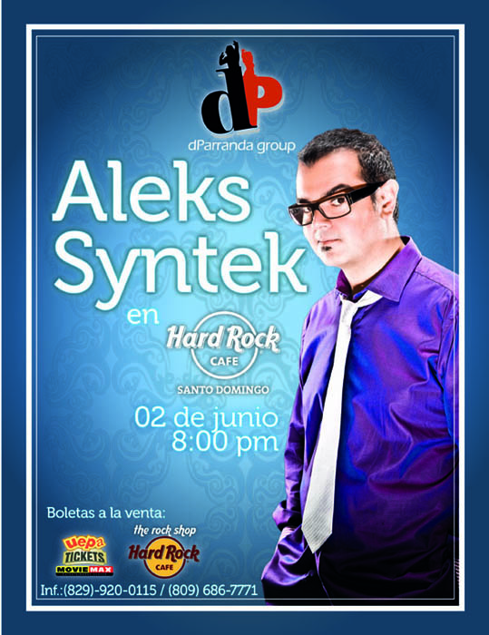 Esta Noche: Aleks Syntek @ Hard Rock Cafe (Santo Domingo)