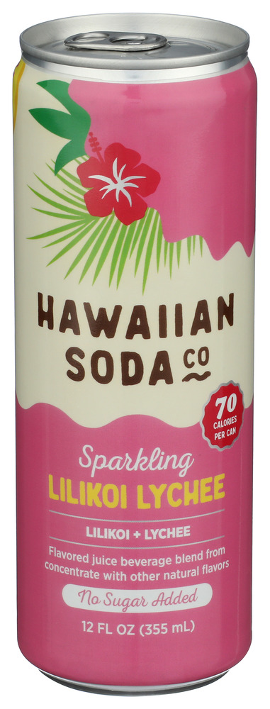 Pack Of 12) Hawaiian Soda Co Juice Sparkling Lilikoi Lychee 12 Fo
