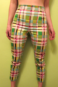 Plaid Cigarette Pants