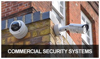 Keyway Lock & Security is your trusted commercial security system specialist in the Chicago, IL region. image of two outdoor CCTV cameras mounted on the side of a brick building