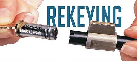 image of a lock cylinder removed for rekeying