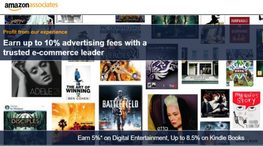 Amazon Associates landing page Amazon Associates homepage for Amazon affiliates