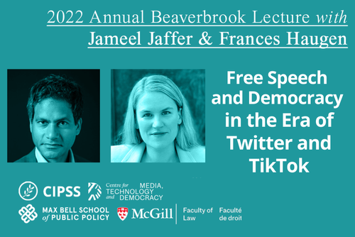 Institute’s Jaffer Considers Questions of Free Speech and Social Media Regulation at Annual Beaverbrook Lecture