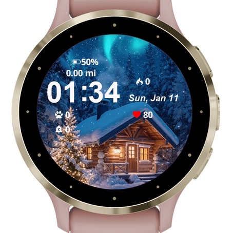 Cabin Snow Aurora