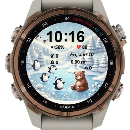 Winter Penguins and Bear