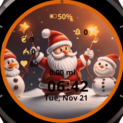 Happy Santa and Snowman