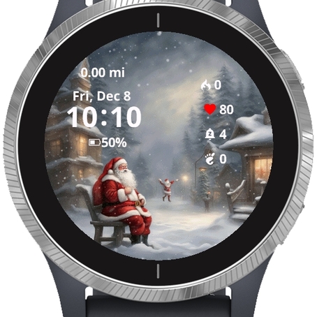 Winter Snowing Santa