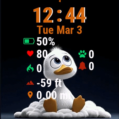 Cartoon Duck Sitting Cloud