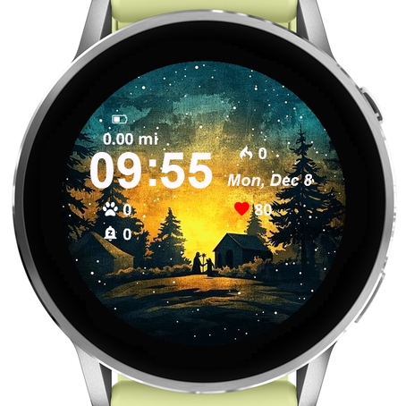 Christmas Star Above Village