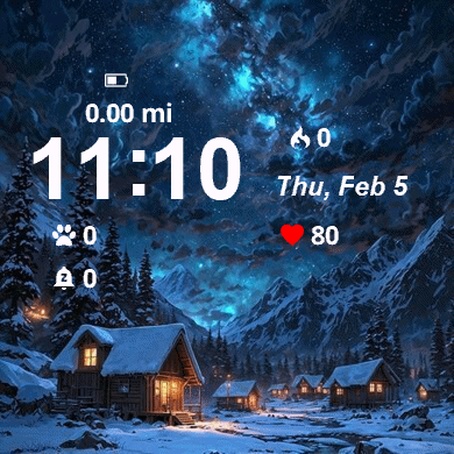Snowy Night Cabin Starr Sky