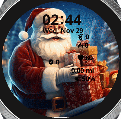 Santa holding presents