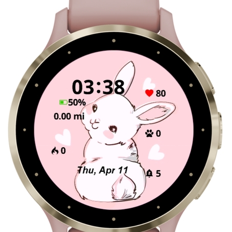 Cute bunny and heart on a pink 