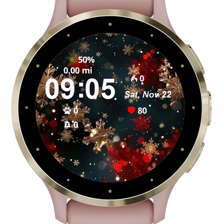 Gold Snowflakes Red