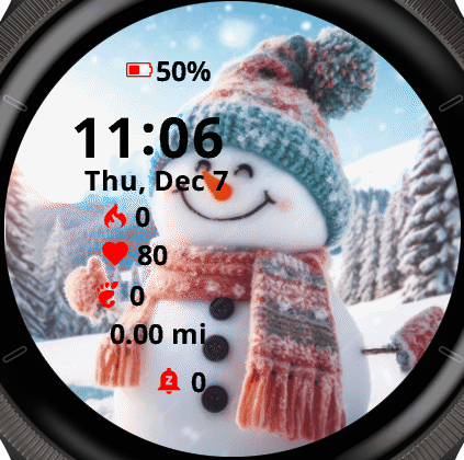 Snowman in a knitted hat