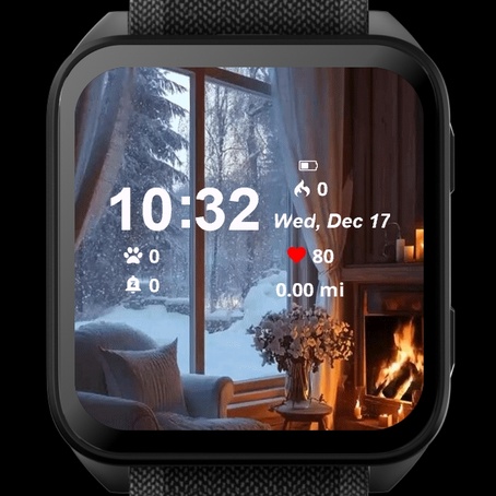 Cozy Winter Cabin Fireplace