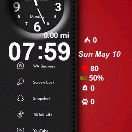 Clock Red Wall Black