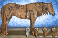 Horse Color:Gray White Spotted Black  Brindle