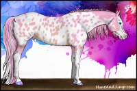 Horse Color:Watercolor Brown Splash Near Leopard 