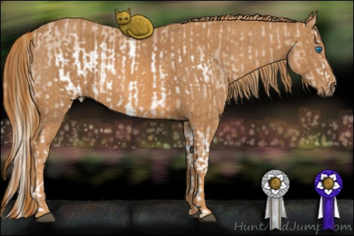 Horse Color: Red Roan Pearl Splash Frame  Brindle