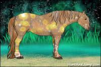Horse Color:Silver Brown Ice Sabino Tobiano  Brindle