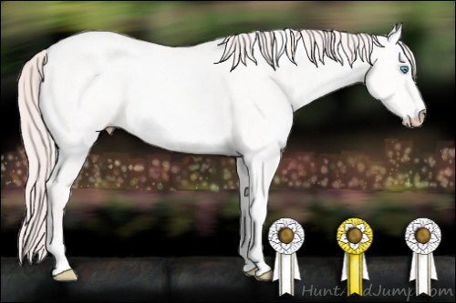 Horse Color: Perlino Dun Tobiano 