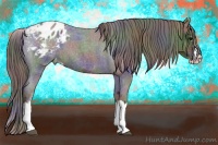 Horse Color:Nacre White Spotted Blue Roan Splash Blanket 