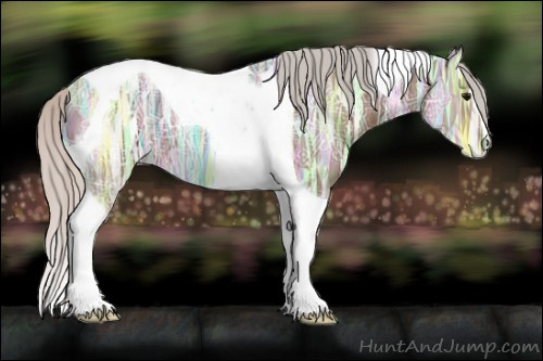 Horse Color: Silver Black Ice Tobiano 