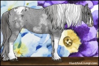 Horse Color:White Spotted Black Splash Tobiano Frame Blanket 