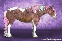 Horse Color:Watercolor Brown Ice Splash Tobiano Rabicano 