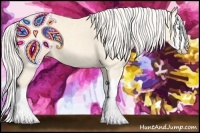 Horse Color:Cremello Splash Brindle